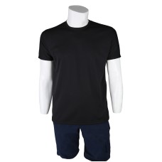 Sıfır Yaka Dry Touch Kısa Kol T-Shirt Siyah