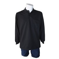 İki İplik Polo Yaka Siyah T-Shirt Sweat Uni