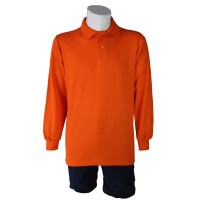 İki İplik Polo Yaka Turuncu T-Shirt Sweat Uni