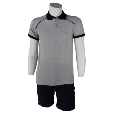 Polo Yaka Gri Siyah T-Shirt Kelebek Model Lacoste