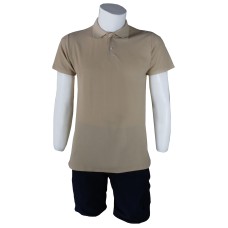 Polo Yaka Bej T-Shirt Open End Lacoste