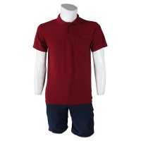 Polo Yaka Bordo T-Shirt Open End Lacoste