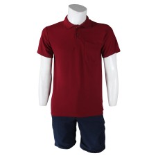 Polo Yaka Bordo T-Shirt Open End Lacoste