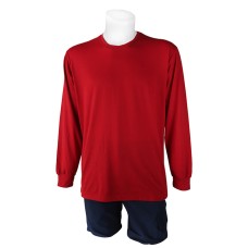 Sıfır Yaka Kırmızı T-Shirt Uzun Kol Open-End Supreme Sıfır Yaka Kırmızı T-Shirt Uzun Kol Open-End Supreme