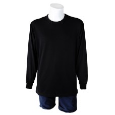 Sıfır Yaka Siyah T-Shirt Uzun Kol Open-End Supreme Sıfır Yaka Siyah T-Shirt Uzun Kol Open-End Supreme