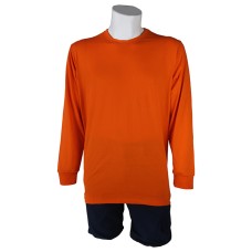 Sıfır Yaka Turuncu T-Shirt Uzun Kol Open-End Supreme Sıfır Yaka Turuncu T-Shirt Uzun Kol Open-End Supreme