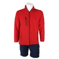 Üç Fermuarlı Kırmızı Polar Ceket