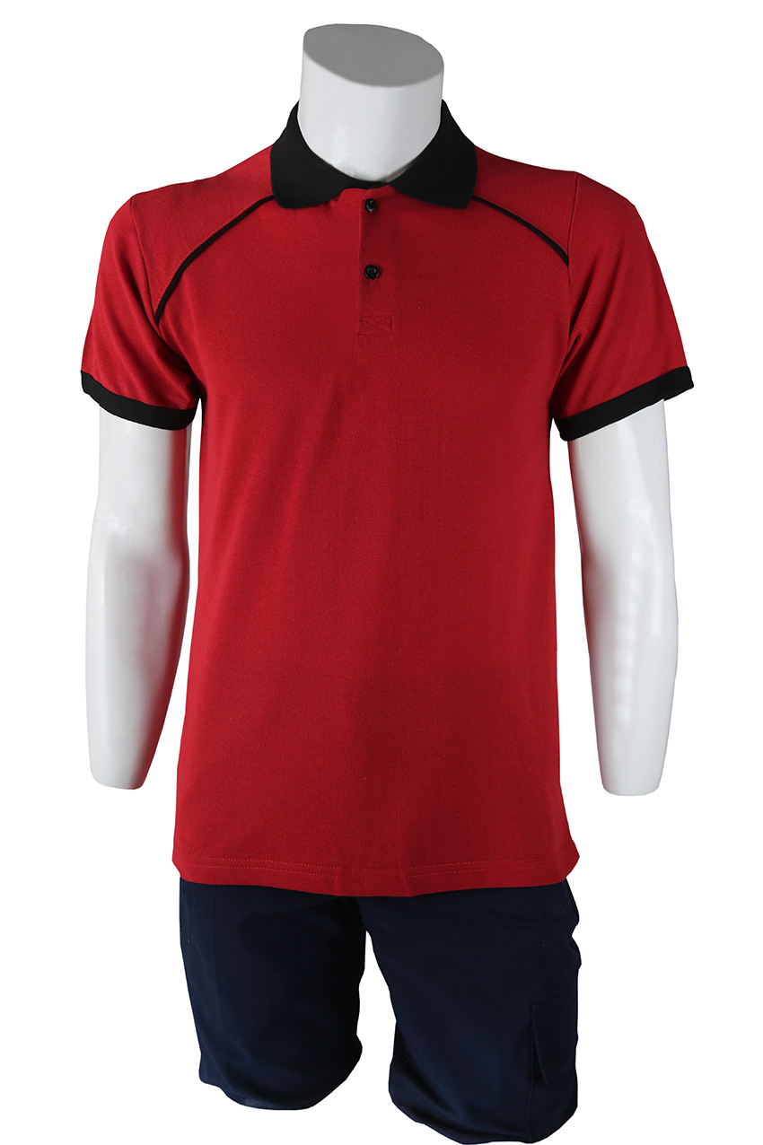 Polo Yaka Bordo Siyah T-Shirt Kelebek Model Lacoste