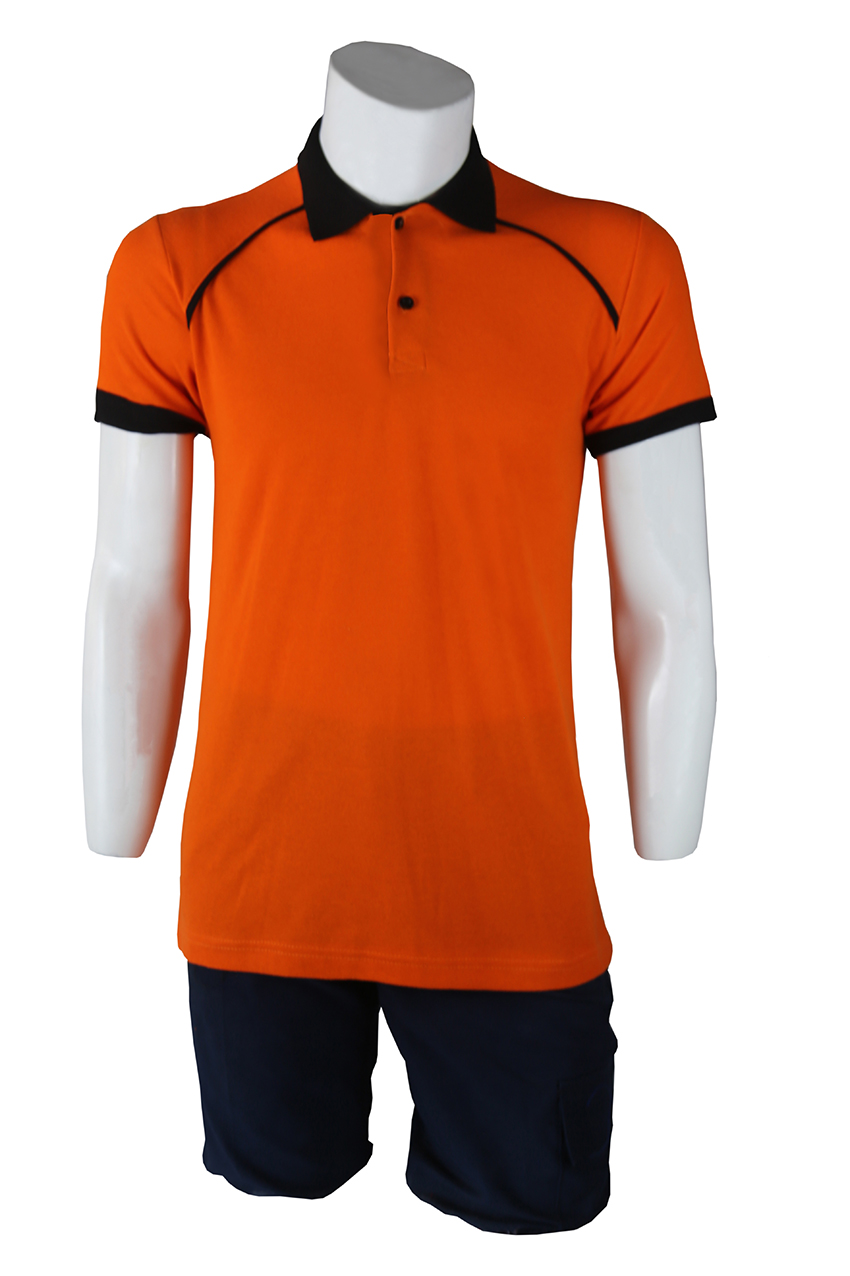 Polo Yaka Turuncu Siyah T-Shirt Kelebek Model Lacoste